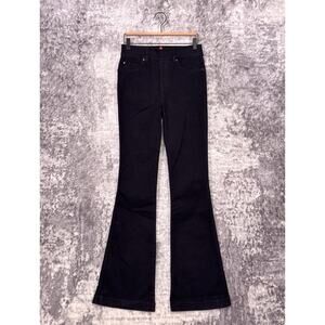 Spanx Jeans Small Womens High Rise Flare Black Full Length Denim Pull On